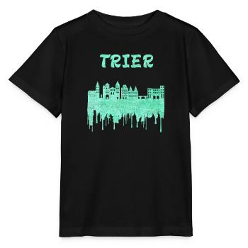 Trier Syline Design / Geschenkidee - Stanley/Stella Kinder T-Shirt MINI CREATOR  - Schwarz - Vorne - Mikhail (115cm)