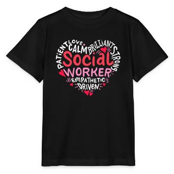 Travailleur social - T-shirt bio MINI CREATOR Stanley/Stella Enfant - noir - Devant - Mikhail (115cm)