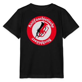 Antifaschistische Flügelhornbläser pfade - Stanley/Stella Kinder T-Shirt MINI CREATOR  - Schwarz - Vorne - Mikhail (115cm)