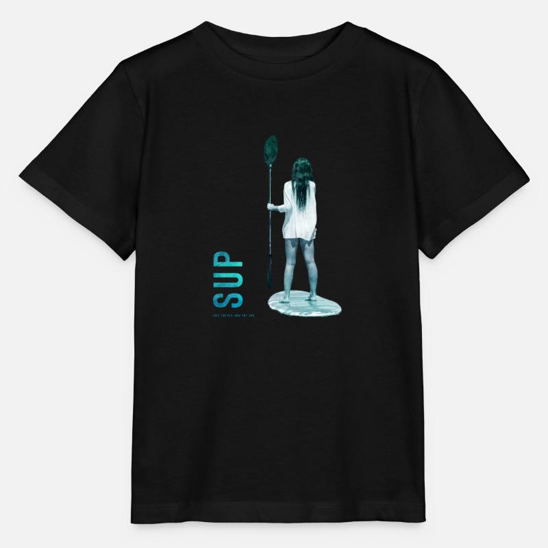 Silhouette SUP en bord de mer - T-shirt bio MINI CREATOR Stanley/Stella Enfant - noir