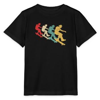 Skateboard Skateboarder Skateboard Rétro - T-shirt bio MINI CREATOR Stanley/Stella Enfant - noir - Devant - Mikhail (115cm)