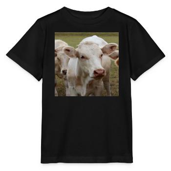 Affiche vache - T-shirt bio MINI CREATOR Stanley/Stella Enfant - noir - Devant - Mikhail (115cm)