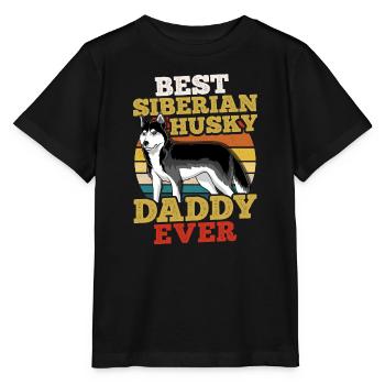 Husky de Sibérie Rétro - T-shirt bio MINI CREATOR Stanley/Stella Enfant - noir - Devant - Mikhail (115cm)