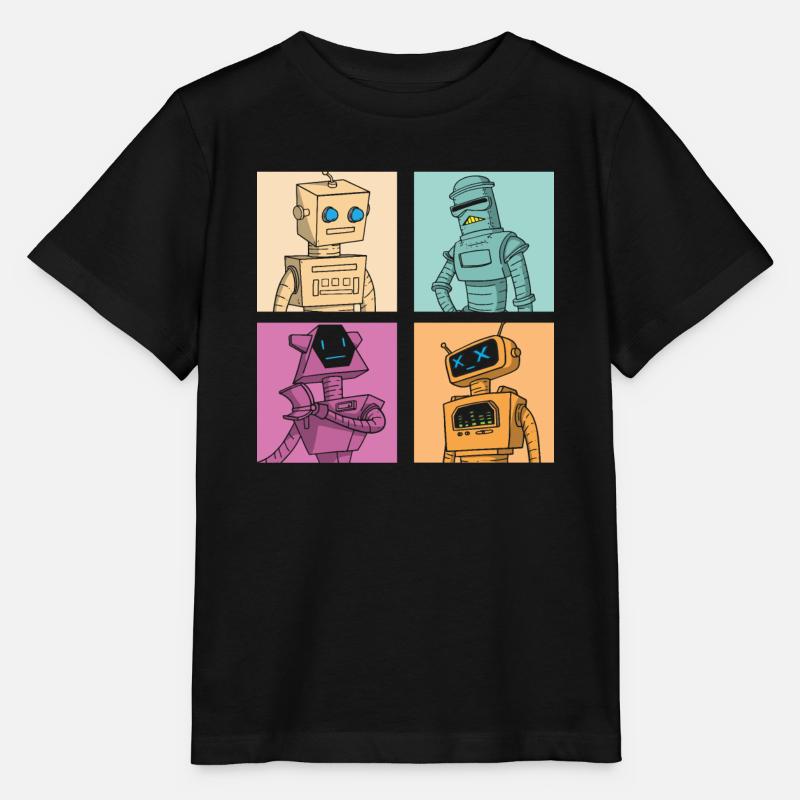 Roboter Robot - Stanley/Stella Kinder T-Shirt MINI CREATOR  - Schwarz