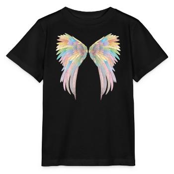 Wunderschöne pastellfarbene Engelsflügel - Stanley/Stella Kinder T-Shirt MINI CREATOR  - Schwarz - Vorne - Mikhail (115cm)