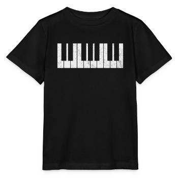 Clavier de pianiste piano - T-shirt bio MINI CREATOR Stanley/Stella Enfant - noir - Devant - Mikhail (115cm)