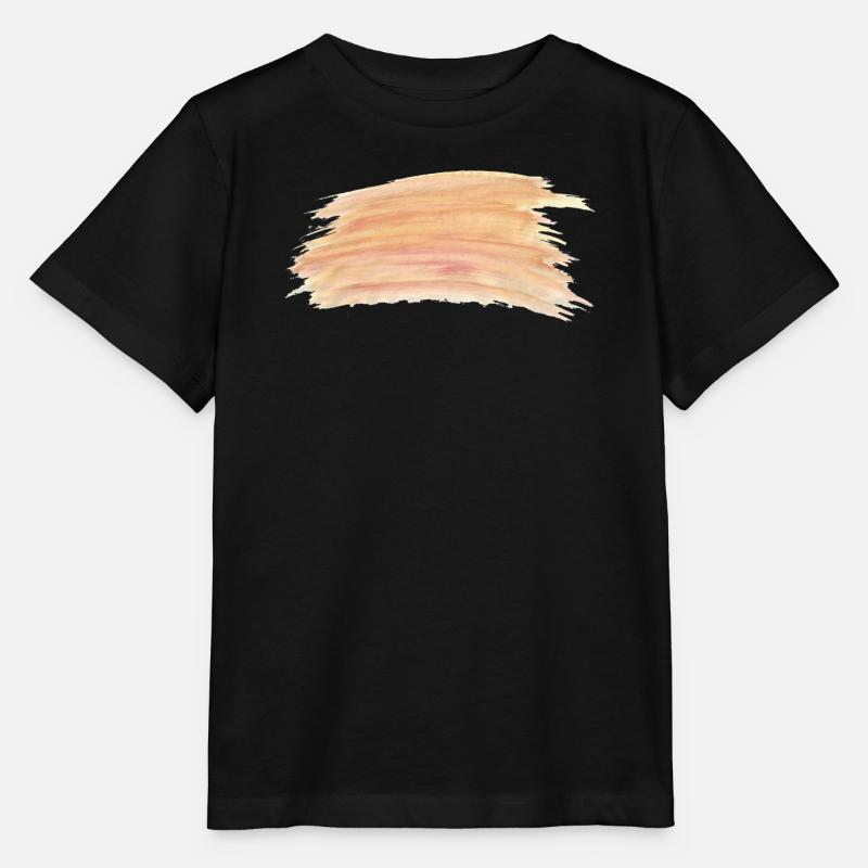 Rayures aquarelle pêche - T-shirt bio MINI CREATOR Stanley/Stella Enfant - noir