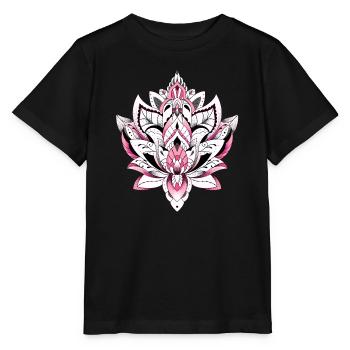 lotus mandala couleur rose - T-shirt bio MINI CREATOR Stanley/Stella Enfant - noir - Devant - Mikhail (115cm)