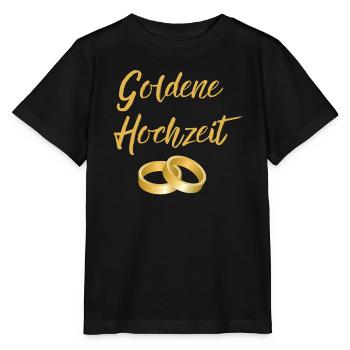 Goldene Hochzeit Eheringe golden Hochzeittag Segen - Stanley/Stella Kinder T-Shirt MINI CREATOR  - Schwarz - Vorne - Mikhail (115cm)