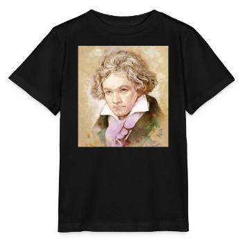 Ludwig van Beethoven in watercolor style - Stanley/Stella MINI CREATOR Kids’ T-Shirt - black - Front - Mikhail (115cm)