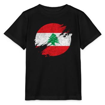 Libanon Vintage Kreis / Geschenkidee - Stanley/Stella Kinder T-Shirt MINI CREATOR  - Schwarz - Vorne - Mikhail (115cm)