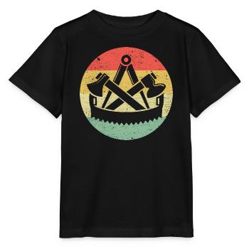 Armoiries de la guilde Zimmermann sur des couleurs rétro vintage - T-shirt bio MINI CREATOR Stanley/Stella Enfant - noir - Devant - Mikhail (115cm)