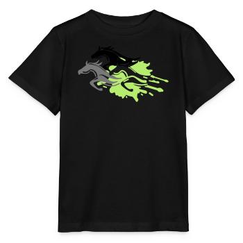 pferde - hengst - stute - fohlen - Stanley/Stella Kinder T-Shirt MINI CREATOR  - Schwarz - Vorne - Mikhail (115cm)