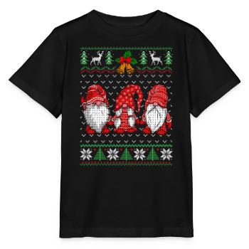 Festlicher Zwergenhund Weihnachtsdesign - Stanley/Stella Kinder T-Shirt MINI CREATOR  - Schwarz - Vorne - Mikhail (115cm)