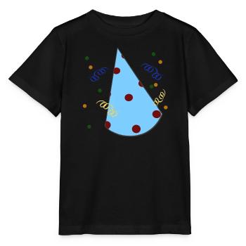 Birthday hat, children's birthday party - Stanley/Stella MINI CREATOR Kids’ T-Shirt - black - Front - Mikhail (115cm)