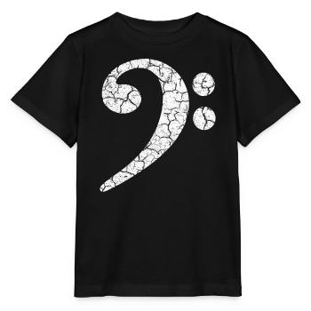 Clé de fa avec un effet grunge cool dans un look usé - T-shirt bio MINI CREATOR Stanley/Stella Enfant - noir - Devant - Mikhail (115cm)