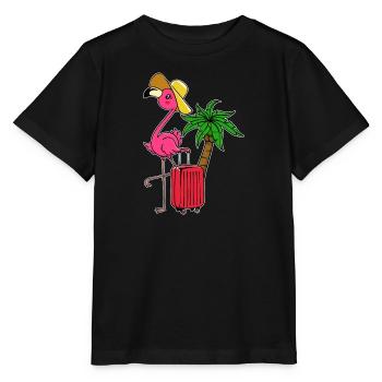 Flamingo Vacation Vacation Palms Caribbean Travel Fun - Stanley/Stella MINI CREATOR Kids’ T-Shirt - black - Front - Mikhail (115cm)