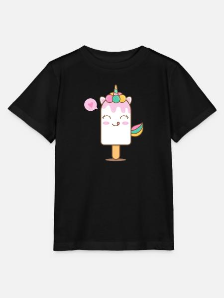 Einhorn verzaubertes Eis am Stiel - Stanley/Stella Kinder T-Shirt MINI CREATOR - Schwarz