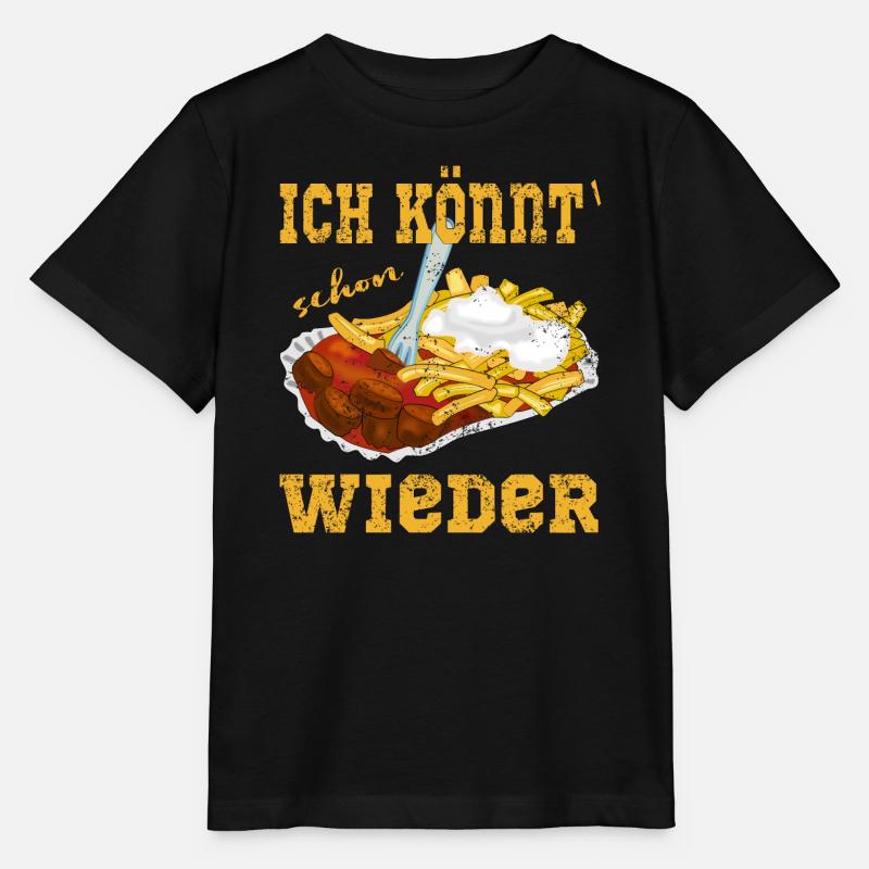 Currywurst Pommes in der Schale - Stanley/Stella Kinder T-Shirt MINI CREATOR  - Schwarz