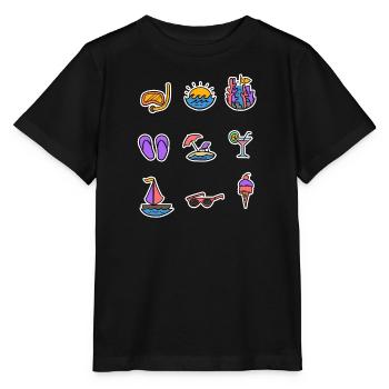 Summer sun vacation beach ocean relax vacations - Stanley/Stella MINI CREATOR Kids’ T-Shirt - black - Front - Mikhail (115cm)