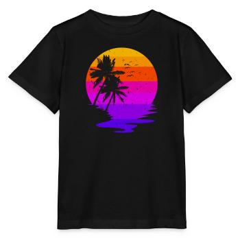 Urlaub Ferien Palmen Karibik Strand Meer Sommer - Stanley/Stella Kinder T-Shirt MINI CREATOR  - Schwarz - Vorne - Mikhail (115cm)