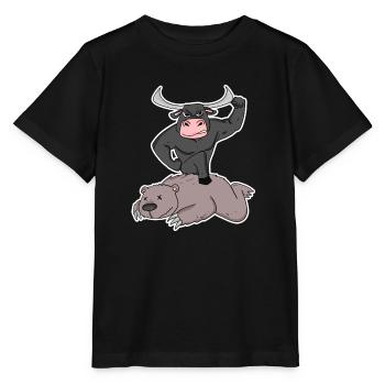 Échange haussier et baissier - T-shirt bio MINI CREATOR Stanley/Stella Enfant - noir - Devant - Mikhail (115cm)