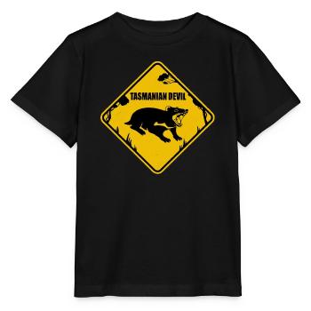 Straßenschild Tasmanian Devil - Stanley/Stella Kinder T-Shirt MINI CREATOR  - Schwarz - Vorne - Mikhail (115cm)
