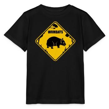 Wombat panneau de signalisation jaune - T-shirt bio MINI CREATOR Stanley/Stella Enfant - noir - Devant - Mikhail (115cm)