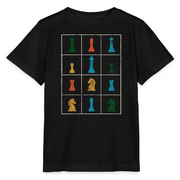 Pièces d’échiquier d’échiquier - T-shirt bio MINI CREATOR Stanley/Stella Enfant - noir - Devant - Mikhail (115cm)