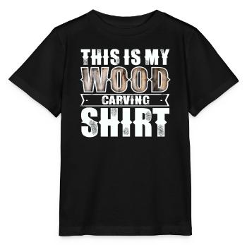 Sculpture sur bois - T-shirt bio MINI CREATOR Stanley/Stella Enfant - noir - Devant - Mikhail (115cm)