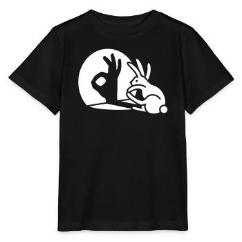Kaninchen Schatten Hand OK Geste Zeichen Okay pico bello - Stanley/Stella Kinder T-Shirt MINI CREATOR  - Schwarz - Vorne - Mikhail (115cm)