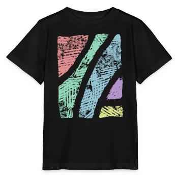 Muster Pastell Farben - Muster Abstrakt Ornament - Stanley/Stella Kinder T-Shirt MINI CREATOR  - Schwarz - Vorne - Mikhail (115cm)