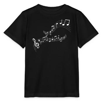 Flowing note melody - Stanley/Stella MINI CREATOR Kids’ T-Shirt - black - Front - Mikhail (115cm)
