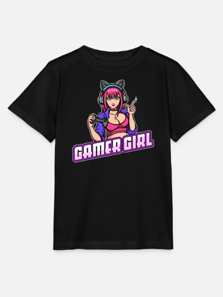 Gamer Königin Headset Controller Zocker - Stanley/Stella Kinder T-Shirt MINI CREATOR  - Schwarz