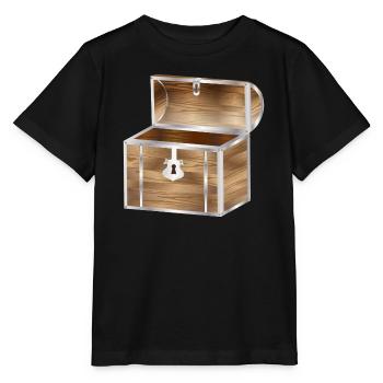 Coffre au trésor vide en bois avec ferrage métallique - T-shirt bio MINI CREATOR Stanley/Stella Enfant - noir - Devant - Mikhail (115cm)