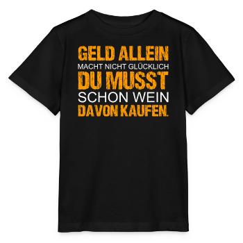 Geld allein macht nicht glücklich - Stanley/Stella Kinder T-Shirt MINI CREATOR  - Schwarz - Vorne - Mikhail (115cm)
