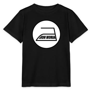 IRON WOMAN Super Mama Muttertag Geschenk - Stanley/Stella Kinder T-Shirt MINI CREATOR  - Schwarz - Vorne - Mikhail (115cm)