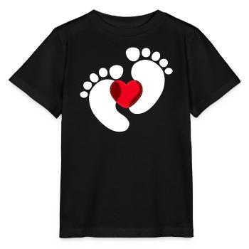 Bébé Pieds Bébé Enceinte Coeur - T-shirt bio MINI CREATOR Stanley/Stella Enfant - noir - Devant - Mikhail (115cm)