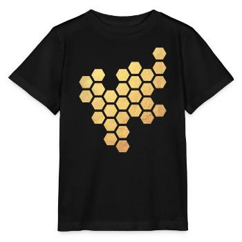 Bienenwaben Gold Honig Muster Sechseck Biene Imker - Stanley/Stella Kinder T-Shirt MINI CREATOR  - Schwarz - Vorne - Mikhail (115cm)