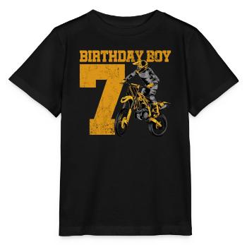 7ème anniversaire Motocross - T-shirt bio MINI CREATOR Stanley/Stella Enfant - noir - Devant - Mikhail (115cm)