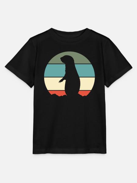 Präriehund Retro - Stanley/Stella Kinder T-Shirt MINI CREATOR - Schwarz