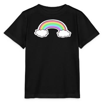 Pastel regnbue med sky-motiv - Stanley/Stella T-shirt MINI CREATOR til børn - sort - Foran - Mikhail (115cm)