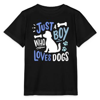 Chien Amoureux des chiens - T-shirt bio MINI CREATOR Stanley/Stella Enfant - noir - Devant - Mikhail (115cm)