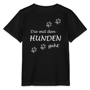 Die mit den Hunden geht, Dog Gassi Hundebesitzer - Stanley/Stella Kinder T-Shirt MINI CREATOR  - Schwarz - Vorne - Mikhail (115cm)