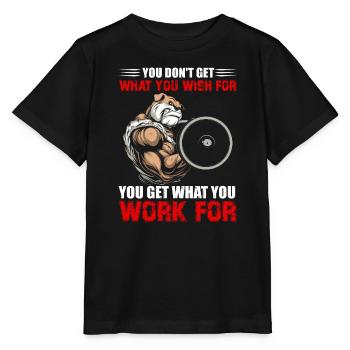 Bodybuilding Fitness Gym - T-shirt bio MINI CREATOR Stanley/Stella Enfant - noir - Devant - Mikhail (115cm)