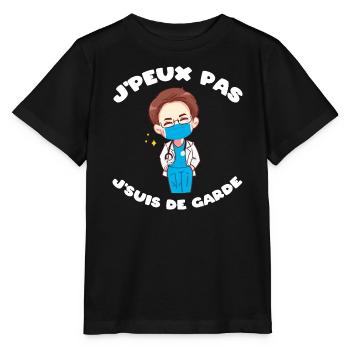 J'peux pas j'suis de garde Humour soignant cadeau - T-shirt bio MINI CREATOR Stanley/Stella Enfant - noir - Devant - Mikhail (115cm)