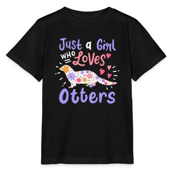 Otter Sea Otter Otter Lover - Stanley/Stella MINI CREATOR Kids’ T-Shirt - black - Front - Mikhail (115cm)