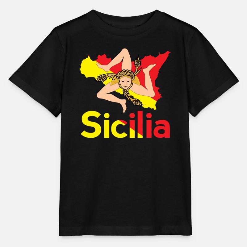 Trinacria Sicile Sicile Sicile idée cadeau - T-shirt bio MINI CREATOR Stanley/Stella Enfant - noir