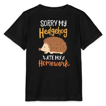 Hedgehog Pupil School - Stanley/Stella MINI CREATOR Kids’ T-Shirt - black - Front - Mikhail (115cm)