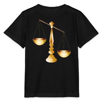 two scales on a beam with stand - Stanley/Stella MINI CREATOR Kids’ T-Shirt - black - Front - Mikhail (115cm)